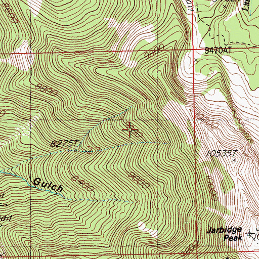 Topographic Map of Jarbidge Mountains, NV