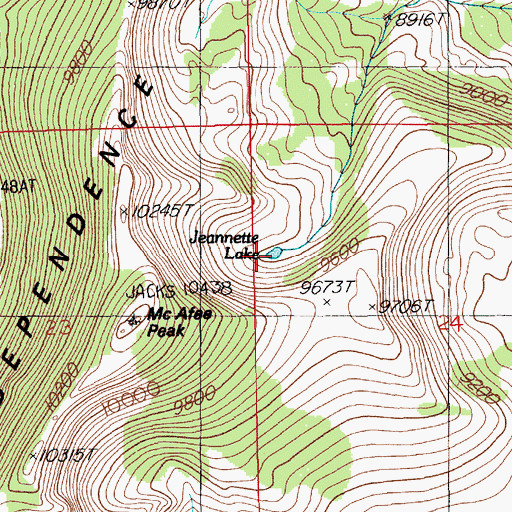 Topographic Map of Jeannette Lake, NV