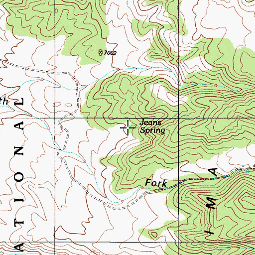 Topographic Map of Jeans Spring, NV