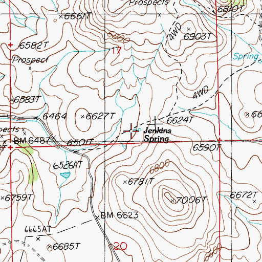 Topographic Map of Jenkins Spring, NV