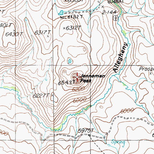 Topographic Map of Jenneman Peak, NV
