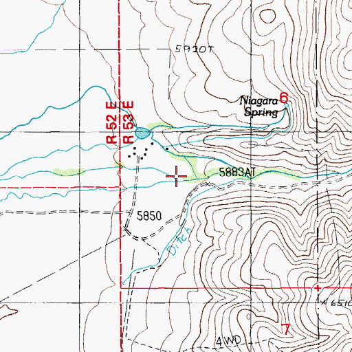 Topographic Map of Jerritt Canyon, NV