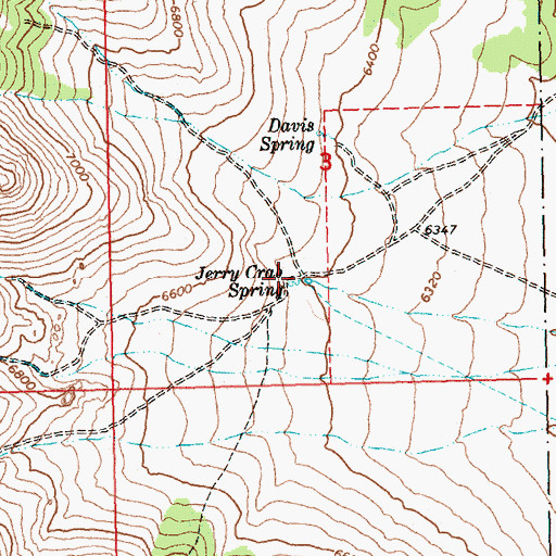 Topographic Map of Jerry Crab Spring, NV