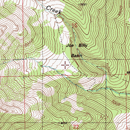 Topographic Map of Joe Billy Basin, NV