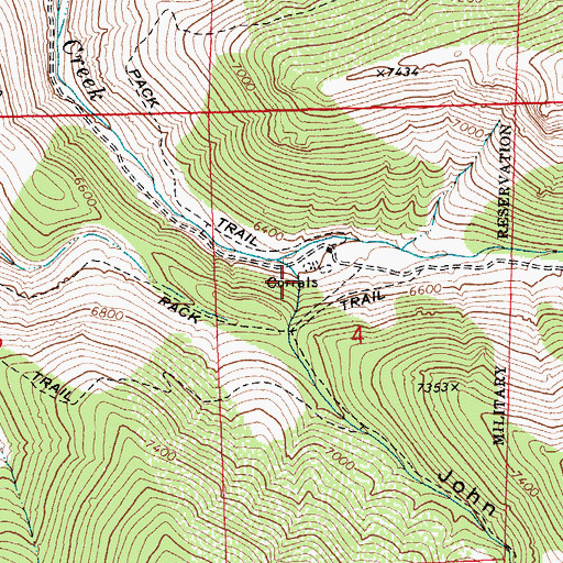 Topographic Map of John Day Canyon, NV