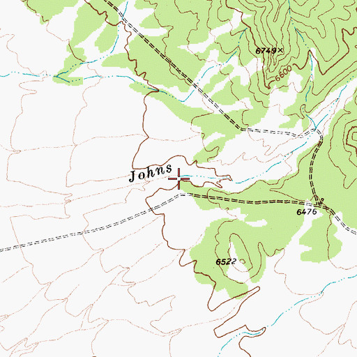 Topographic Map of Johns Wash, NV