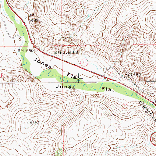 Topographic Map of Jones Flat, NV
