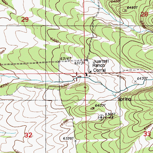 Topographic Map of Juaristi Ranch, NV