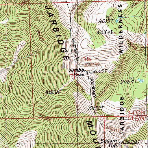 Topographic Map of Jumbo Peak, NV