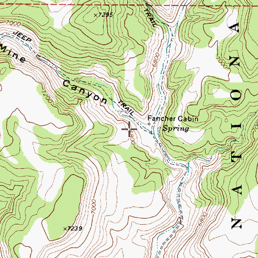 Topographic Map of Kellys Mine Canyon, NV