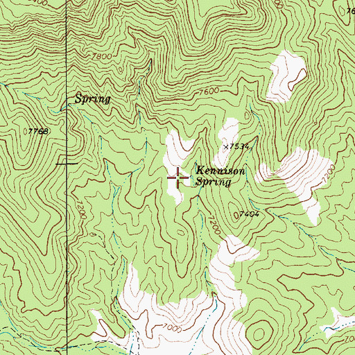 Topographic Map of Kennison Spring, NV