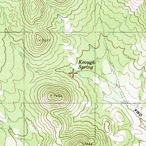 Topographic Map of Keough Spring, NV