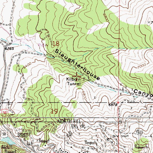 Topographic Map of Kilborn Tunnel, NV