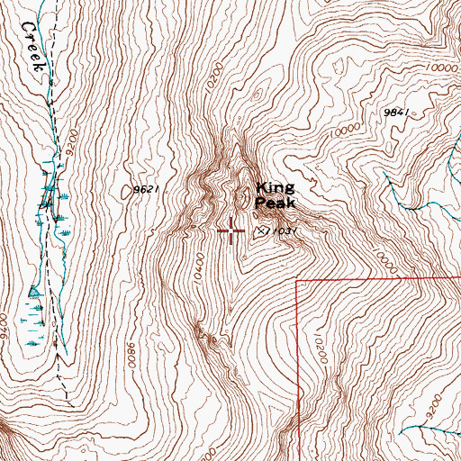 Topographic Map of King Peak, NV