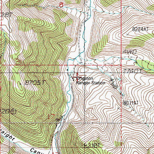 Topographic Map of Kingston Ranger Station, NV
