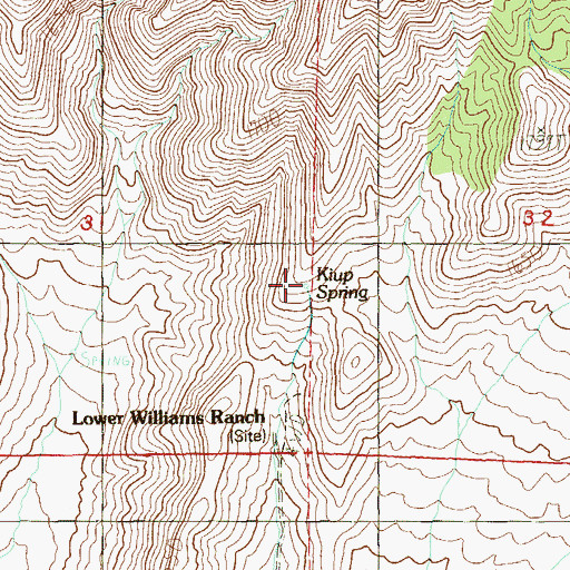 Topographic Map of Kiup Spring, NV
