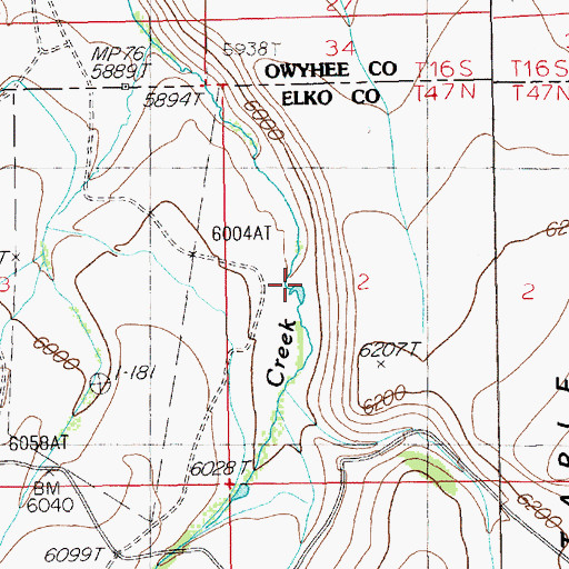 Topographic Map of Knight Ranch, NV