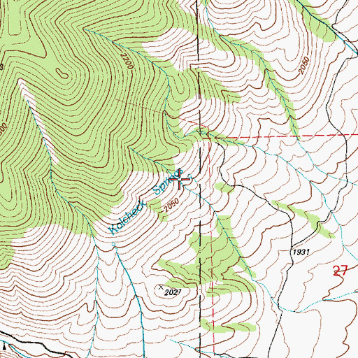 Topographic Map of Kolcheck Springs, NV