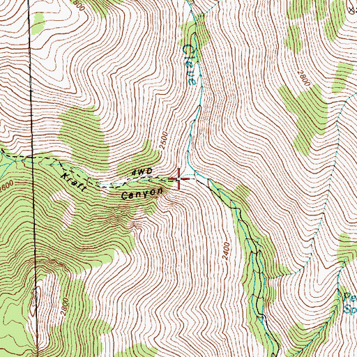 Topographic Map of Kraft Canyon, NV