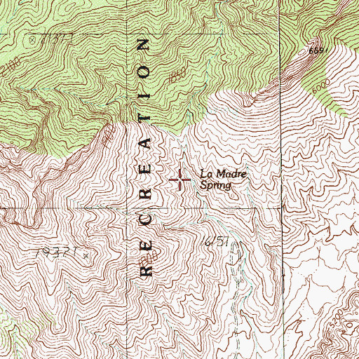 Topographic Map of La Madre Spring, NV