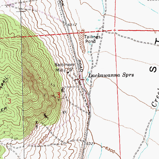 Topographic Map of Lackawanna Springs, NV