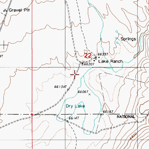 Topographic Map of Lake Ranch, NV