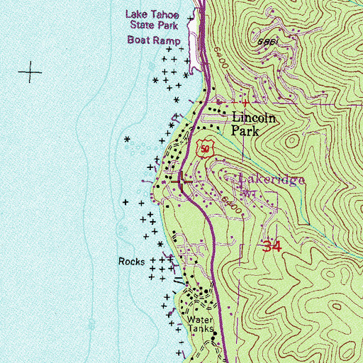 Topographic Map of Lakeridge, NV