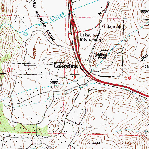 Topographic Map of Lakeview, NV