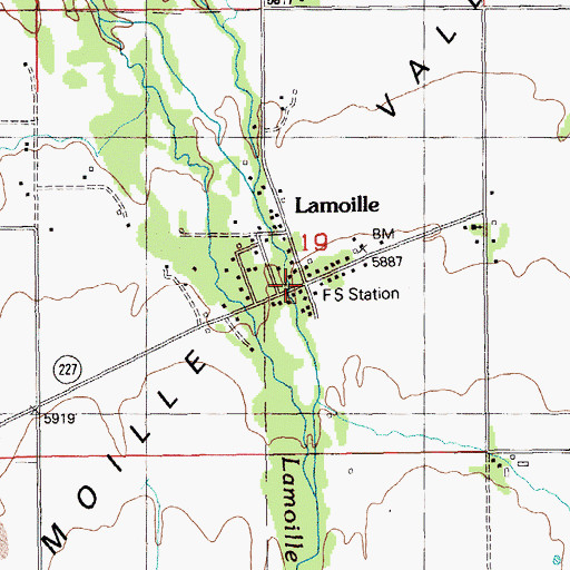 Topographic Map of Lamoille, NV