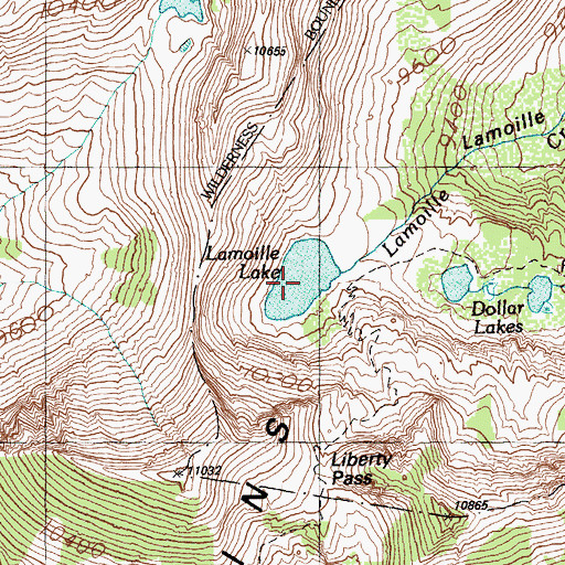 Topographic Map of Lamoille Lake, NV