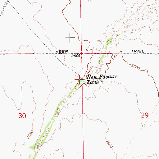 Topographic Map of New Pasture Tank, AZ
