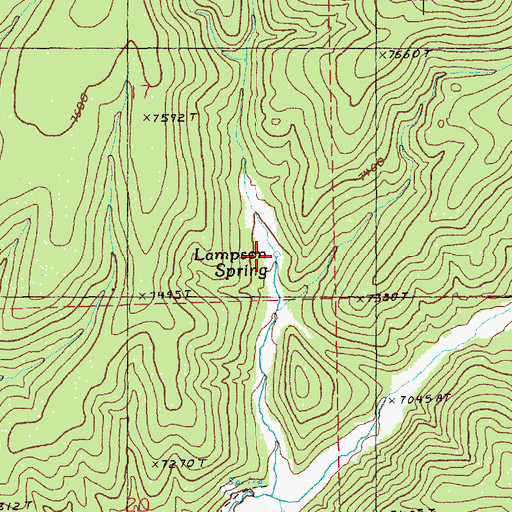 Topographic Map of Lampson Spring, NV