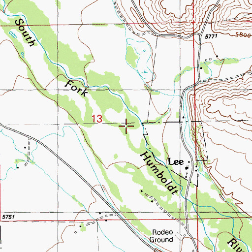 Topographic Map of Lee Creek, NV