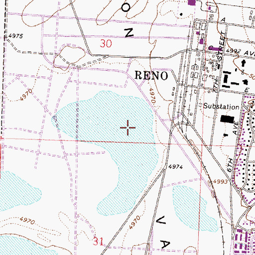 Topographic Map of Lemmon Valley, NV