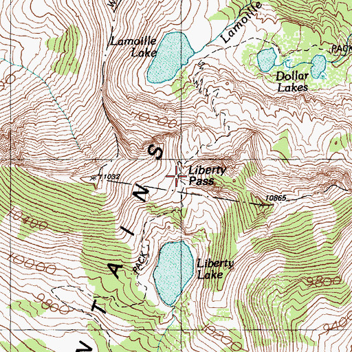 Topographic Map of Liberty Pass, NV
