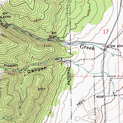 Topographic Map of Lime Kiln Canyon, NV