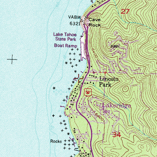 Topographic Map of Lincoln Park, NV