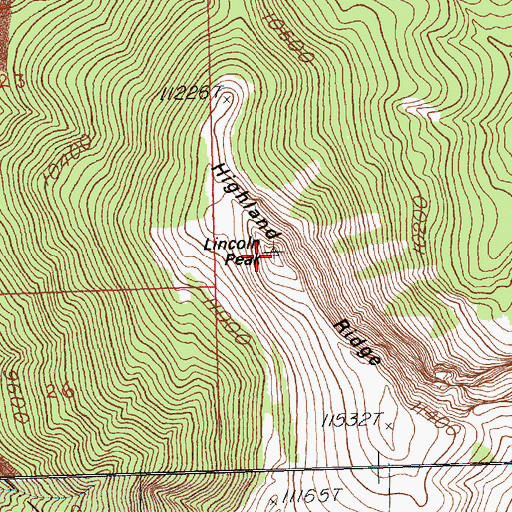 Topographic Map of Lincoln Peak, NV