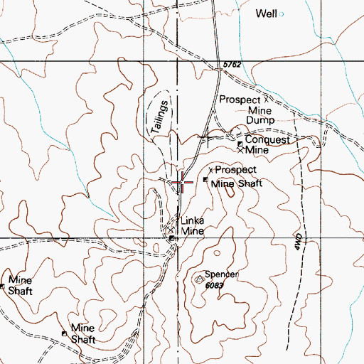 Topographic Map of Linka Mine, NV