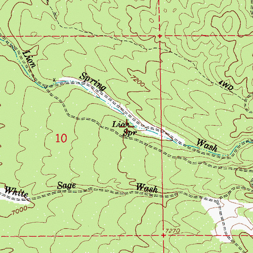 Topographic Map of Lion Spring, NV