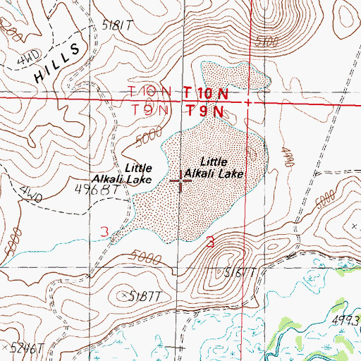 Topographic Map of Little Alkali Lake, NV