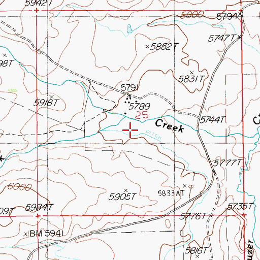 Topographic Map of Little Chicken Creek, NV