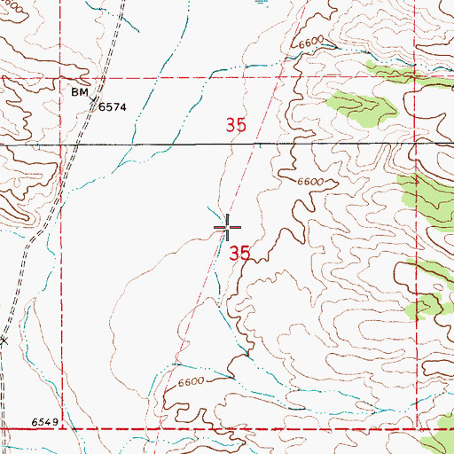 Topographic Map of Little Cow Canyon, NV