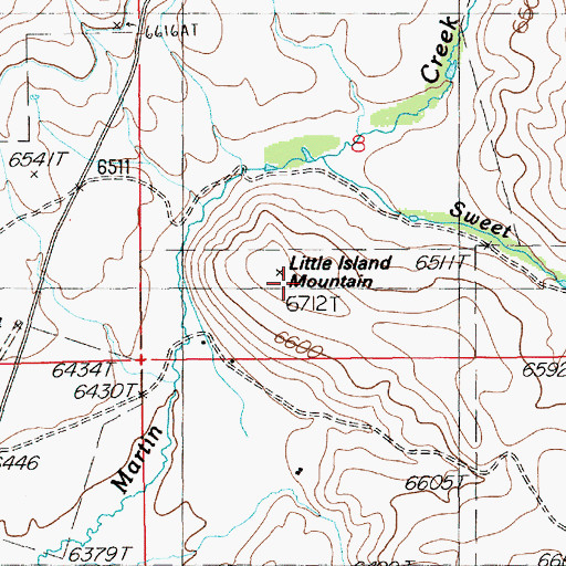 Topographic Map of Little Island Mountain, NV