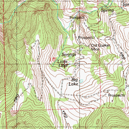 Topographic Map of Little Lake, NV