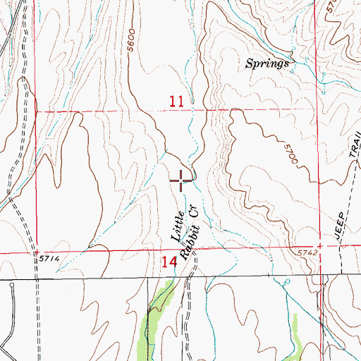 Topographic Map of Little Rabbit Creek, NV