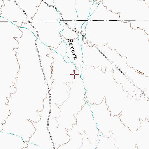 Topographic Map of Little Savory Creek, NV