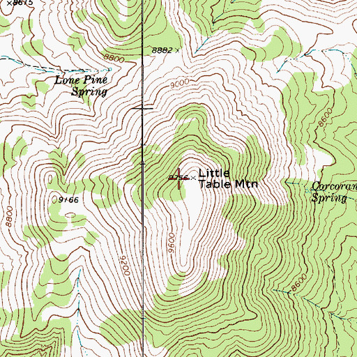 Topographic Map of Little Table Mountain, NV