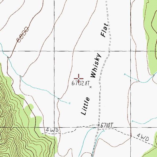 Topographic Map of Little Whisky Flat, NV