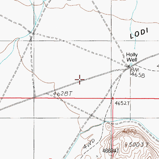 Topographic Map of Lodi Valley, NV